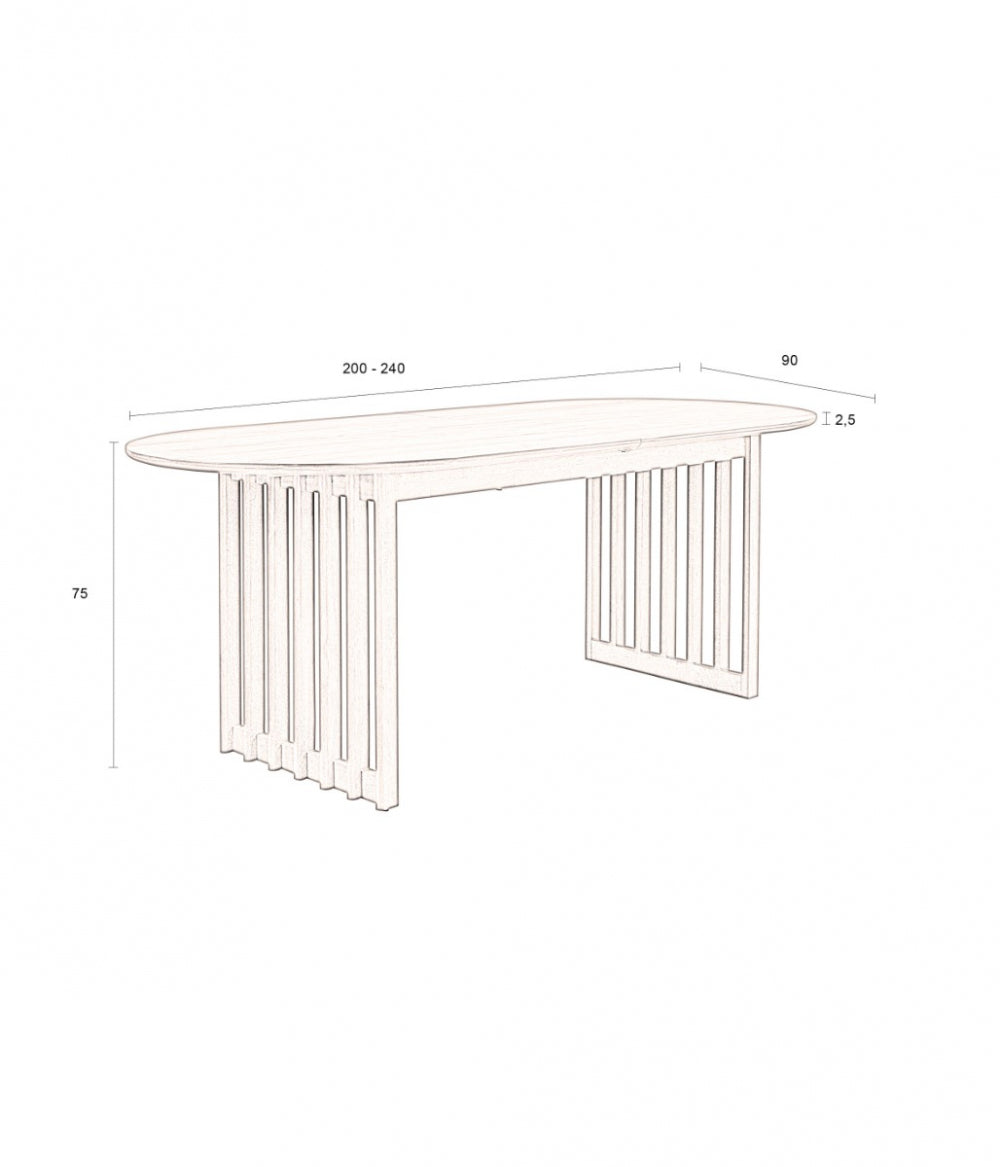 Designtafel Dutchbone Barlet uitschuifbaar