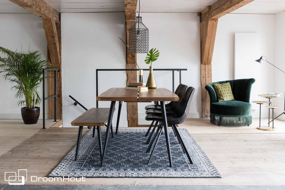 Eettafel noten Dutchbone Alagon (ook met eetkamerbank) - Dutch Design Tables