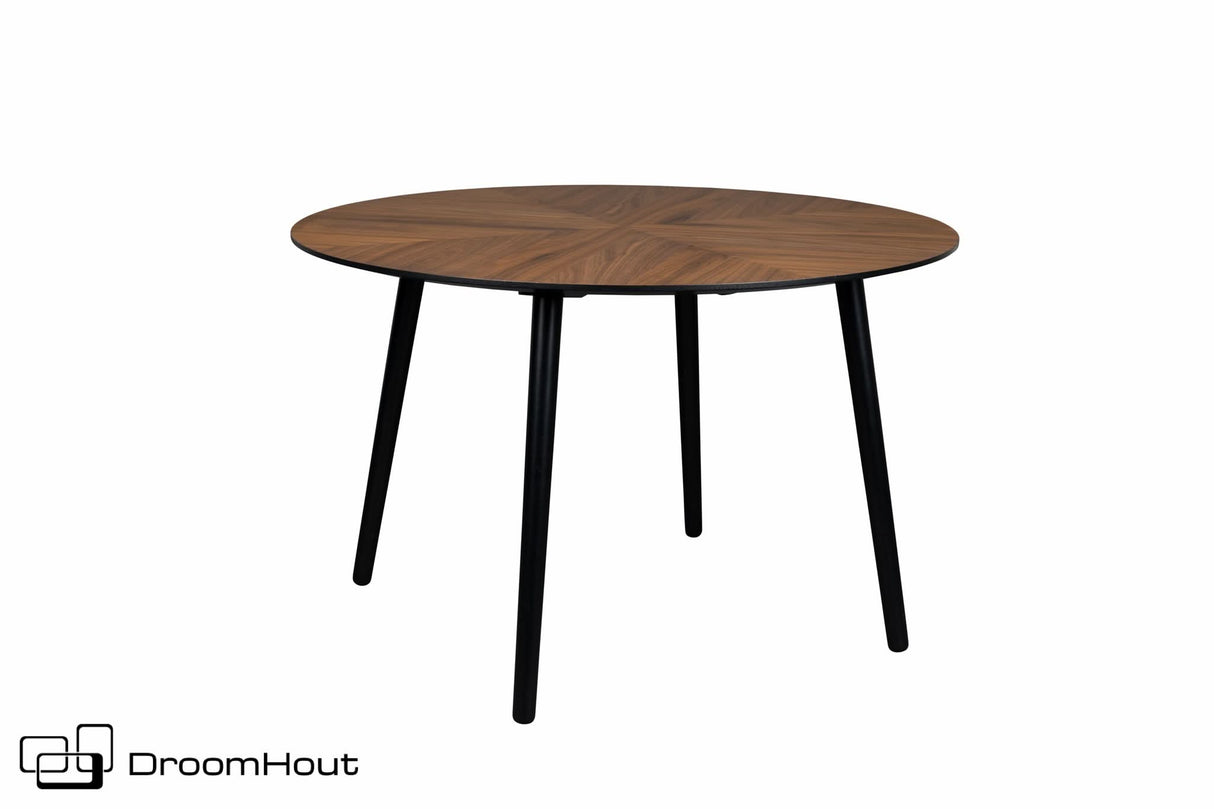 Ronde eettafel noten Dutchbone Clover - Dutch Design Tables
