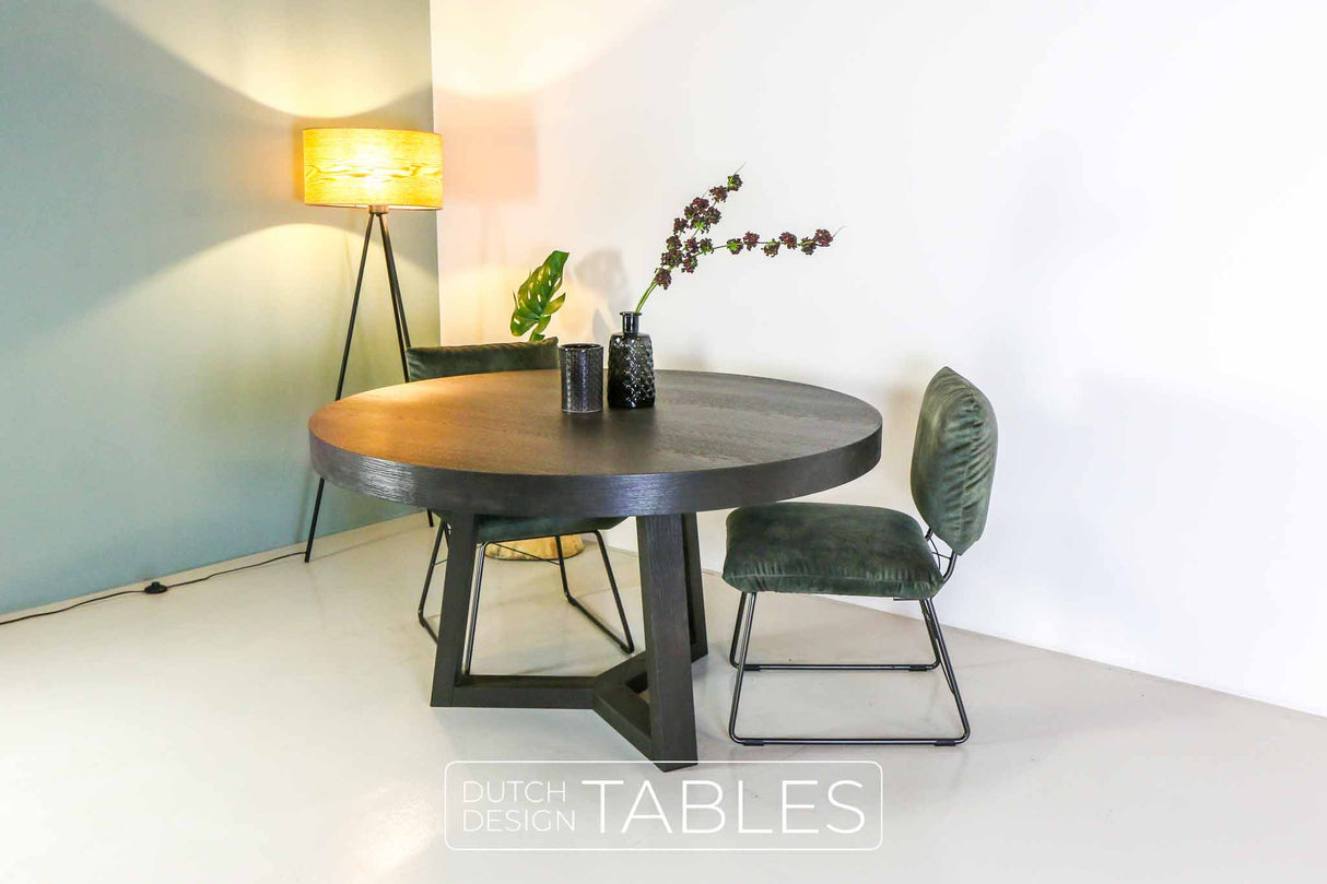 Tafel eiken Keijser en Co Big Top rond 3-poot Dutch Design Tables