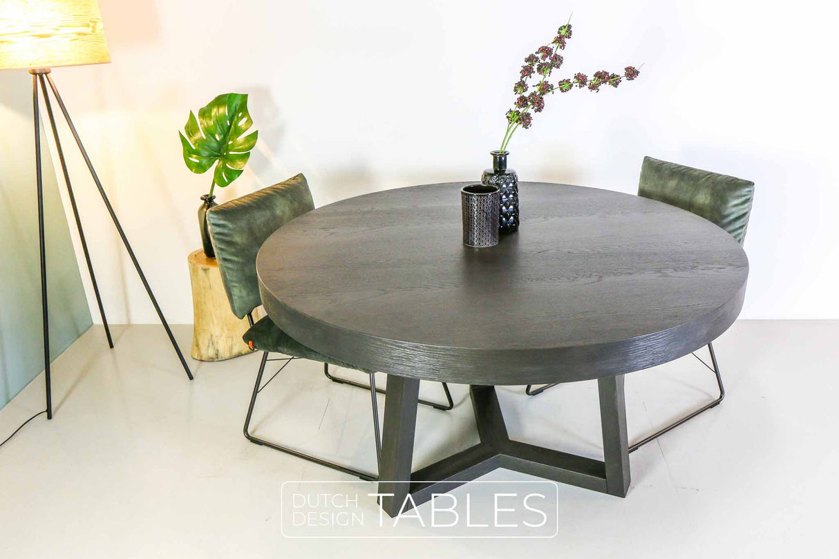 Tafel eiken Keijser en Co Big Top rond 3-poot Dutch Design Tables