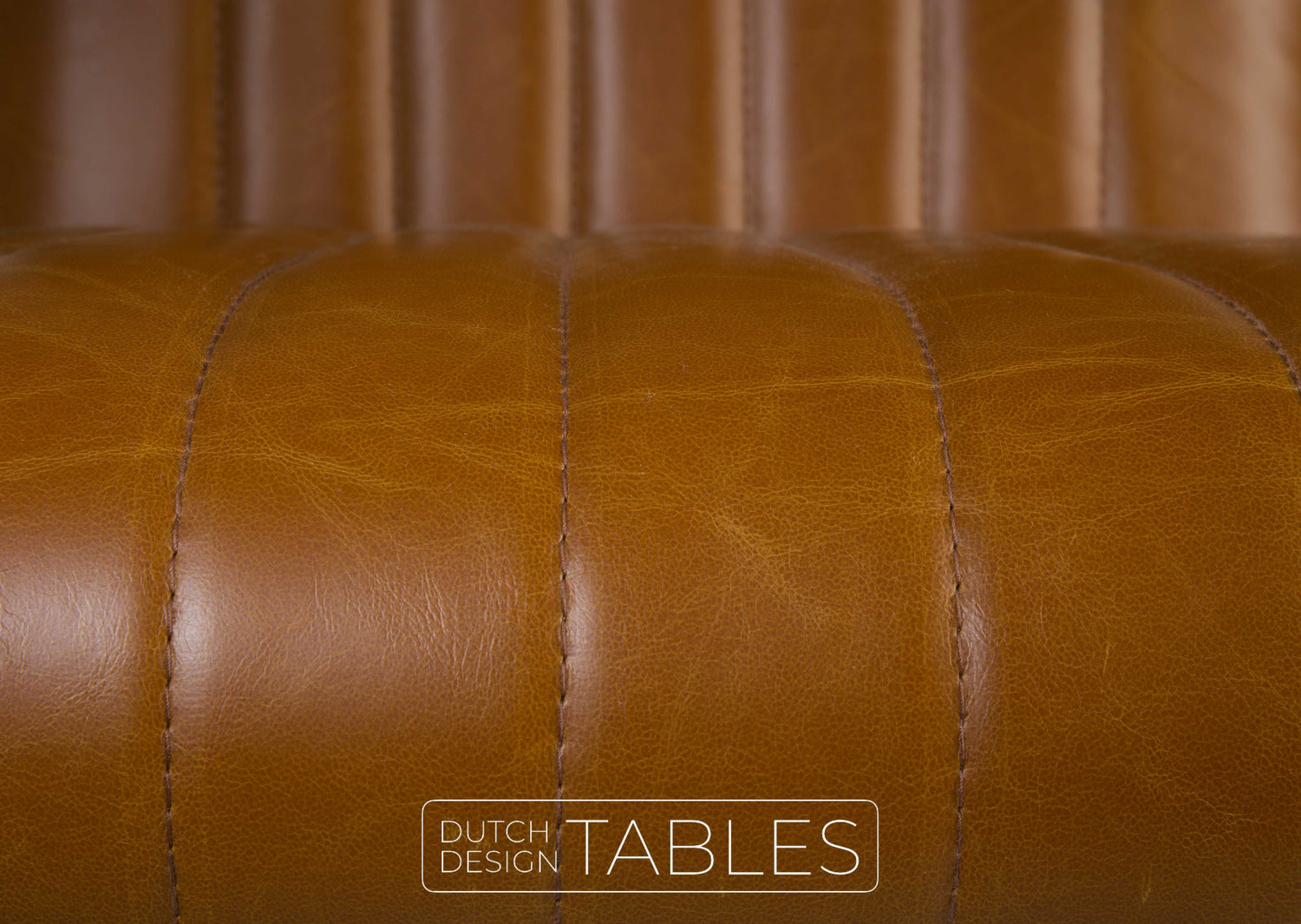 Stoel Dutchbone Stitched Cognac armchair Dutch Design Tables
