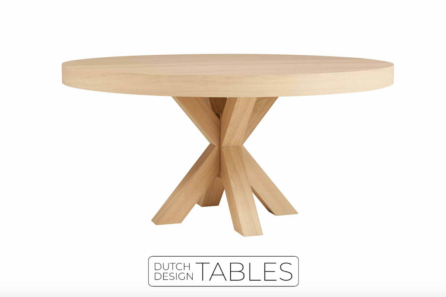 Tafel eiken Keijser en Co Big Top rond kruispoot Dutch Design Tables