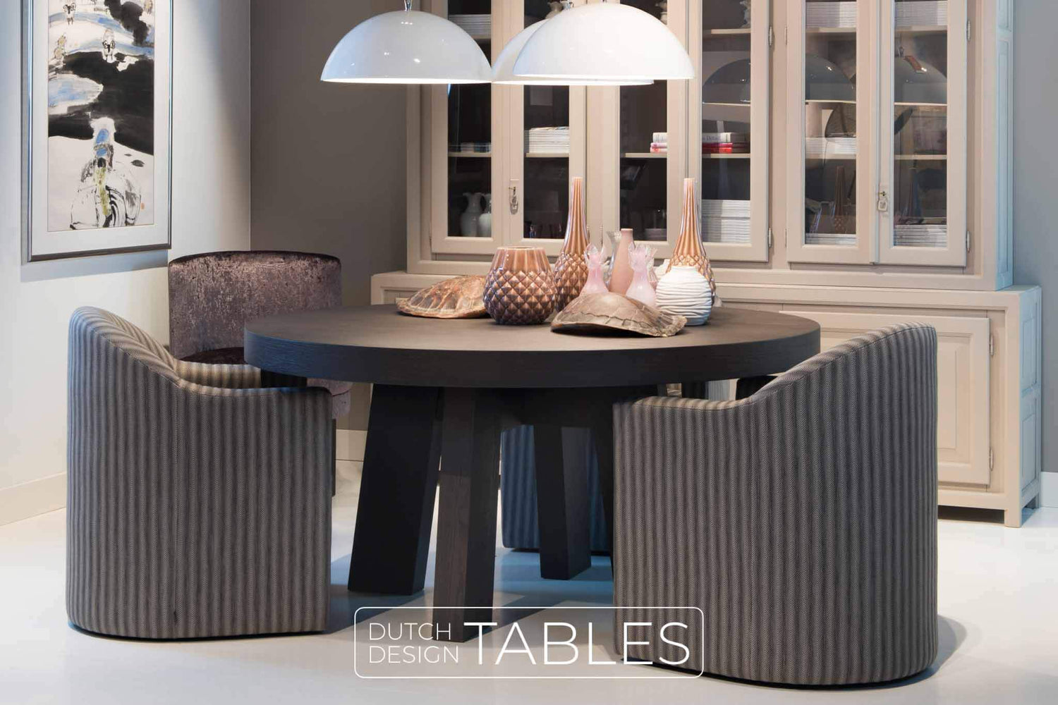 Tafel eiken Keijser en Co Big Top rond 4-poot Dutch Design Tables